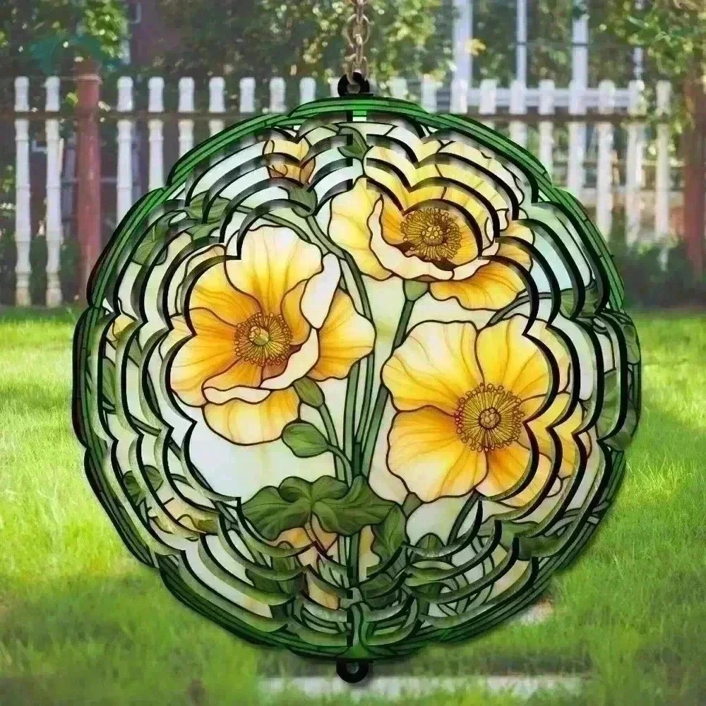 8 inch floral  indoor /outside wind spinner